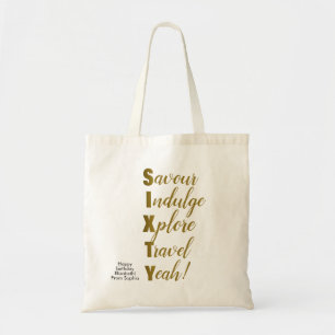 60th Birthday Gold Sixty Acrostic Tote Bag