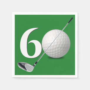 60th Birthday Golf Ball And Club Napkin