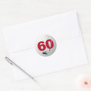 60th Birthday Golf Ball Design Classic Round Sticker