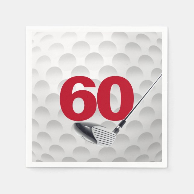 60th Birthday Golf Ball Napkin (Front)
