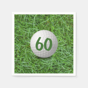 60th Birthday Golf Ball on Grass  Napkins