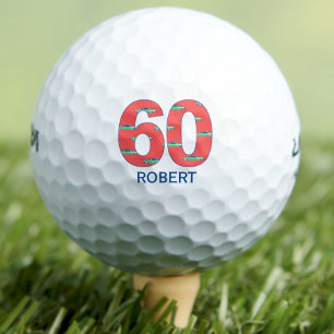 60th birthday golf balls 60 years cars initials