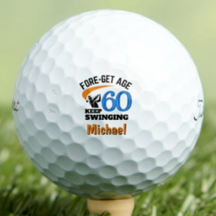 60th Birthday Golf Balls, 60 Years Funny Gift Blue Balls