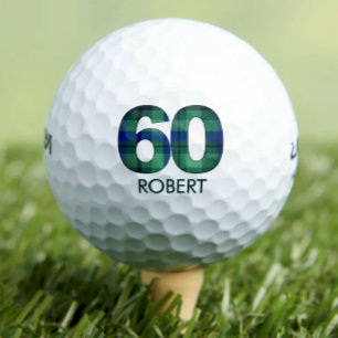 60th birthday golf balls 60 years golf plaid gift