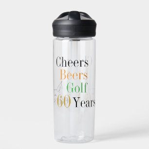 60th Birthday Golf Cheers Beers Minimal Water Bottle