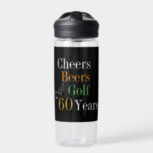 60th Birthday Golf Cheers Beers Water Bottle
