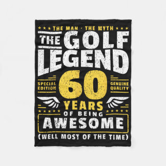 60th Birthday Golf Player 60 Years Old Golfer  Fleece Blanket