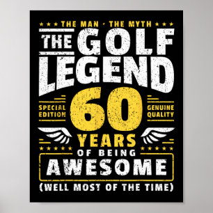 60th Birthday Golf Player 60 Years Old Golfer  Poster