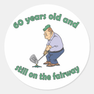 60th Birthday Golfer Gag Gift Classic Round Sticker