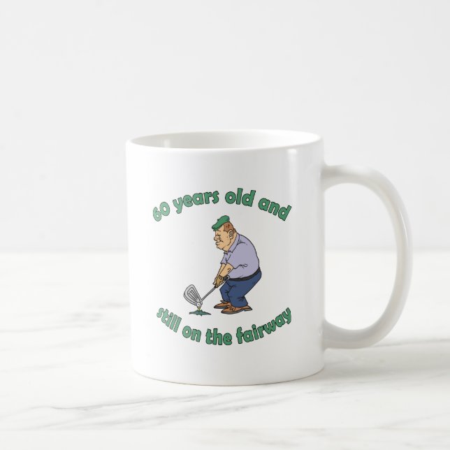 60th Birthday Golfer Gag Gift Coffee Mug (Right)