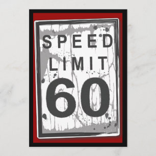 60th Birthday Grungy Speed Limit Sign Table Card