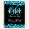 60th Birthday Guestbook Party Sparkles Teal Blue