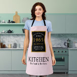 60th Birthday Heart Of the Home Kitchen Queen Pink Apron<br><div class="desc">A wonderful birthday design on a pink apron for that special celebration. Easily customise the text using the template provided. Part of the setting standards range of birthday supplies. Great for that kitchen Queen who knows the heart of the home is the kitchen. Superb gift for that great chef, cook...</div>