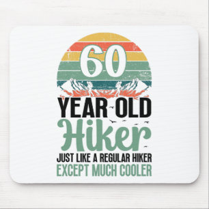 60th Birthday Hiker Mountain 60 Years Old Hiking L Mouse Mat