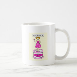 60th Birthday Humor for Her 60 is the New 40 Coffee Mug