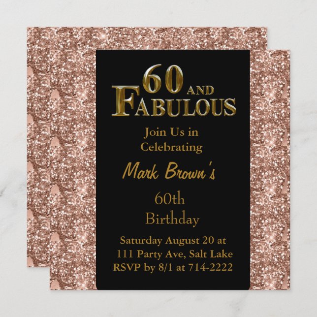 60th Birthday  Invitation (Front/Back)