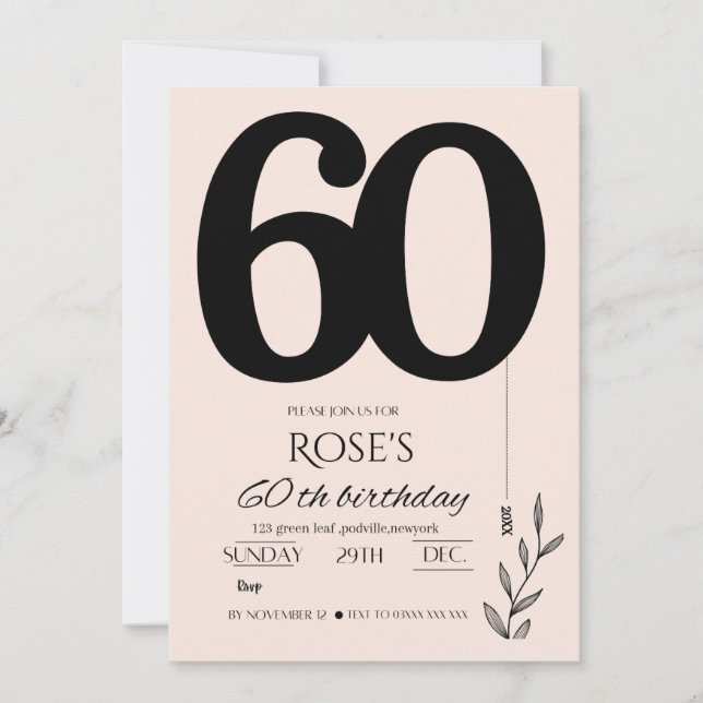 60th birthday invitation (Front)