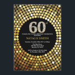 60th Birthday Invitation Black and Gold Glitter<br><div class="desc">60th Birthday Invitation. Black and Gold Glitter. Gold Diamond. Adult Birthday Party. For Men or Women. For further customisation,  please click the "Customise it" button and use our design tool to modify this template.</div>