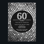 60th Birthday Invitation Black and Silver Glitter<br><div class="desc">60th Birthday Invitation. Black and Silver Glitter. Silver Diamond. Adult Birthday Party. For Men or Women. For further customisation,  please click the "Customise it" button and use our design tool to modify this template.</div>