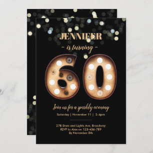60th birthday invitation Bright Lights