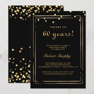 60th Birthday Invitation, Cheers To 60 Years Invitation