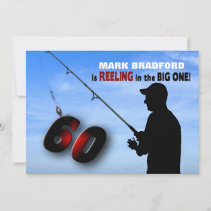 60TH Birthday Invitation - Fishing, Reeling In