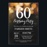 60th Birthday Invitation Gold Glitter<br><div class="desc">60th Birthday Invitation with Gold String Lights with Gold Glitter Background. Gold Birthday. Adult Birthday. Men or Women Bday Invite. 13th 15th 16th 18th 20th 21st 30th 40th 50th 60th 70th 80th 90th 100th, Any age. For further customisation, please click the "Customise it" button and use our design tool to...</div>