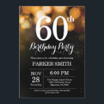 60th Birthday Invitation Gold Glitter<br><div class="desc">60th Birthday Invitation with Gold String Lights with Gold Glitter Background. Gold Birthday. Adult Birthday. Men or Women Bday Invite. 13th 15th 16th 18th 20th 21st 30th 40th 50th 60th 70th 80th 90th 100th, Any age. For further customisation, please click the "Customise it" button and use our design tool to...</div>