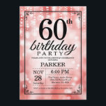 60th Birthday Invitation Red Glitter<br><div class="desc">60th Birthday Invitation with Red String Lights with Red Glitter Background. Red Birthday. Adult Birthday. Men or Women Bday Invite. 13th 15th 16th 18th 20th 21st 30th 40th 50th 60th 70th 80th 90th 100th, Any age. For further customisation, please click the "Customise it" button and use our design tool to...</div>
