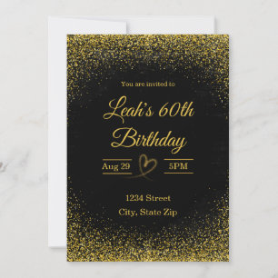 60th Birthday Invitation – Sixty in Gold   Modern