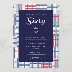 60th Birthday Invitation - Sixty Nautical Custom