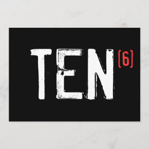 60th Birthday Invitation - Ten to the Sixth
