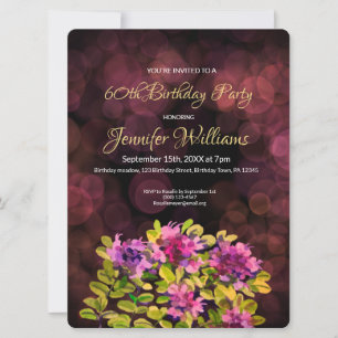 60th Birthday invitation thyme