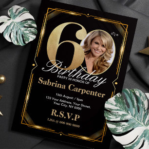 60th Birthday Invitation with photo