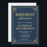 60th birthday invitations Birthday dinner Men<br><div class="desc">60th birthday invitations Birthday dinner Men elegant chic</div>