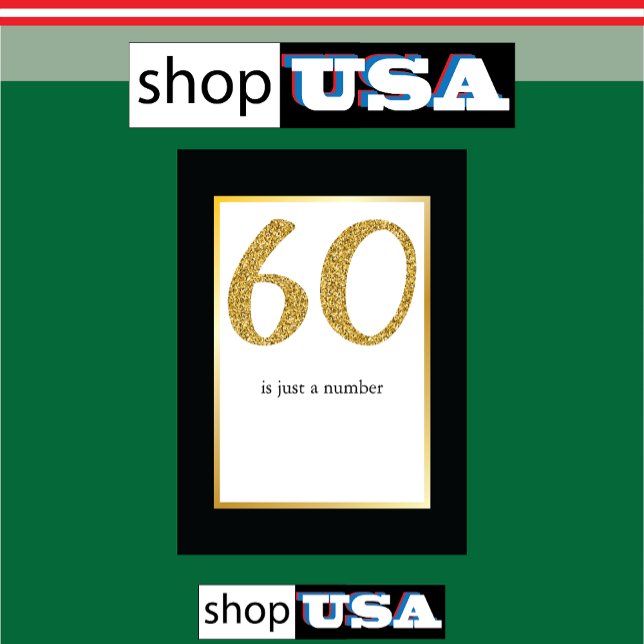 60th Birthday Just a Number funny Joke Humor Card (Creator Uploaded)