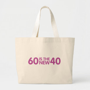60th birthday large tote bag