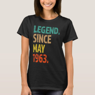 60th Birthday Legend Since May 1963 60 Years Old i T-Shirt