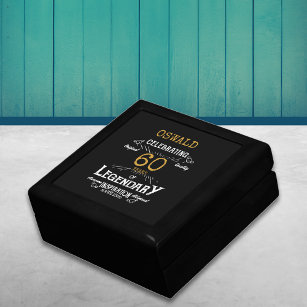 60th Birthday Legendary Black Gold Retro Gift Box