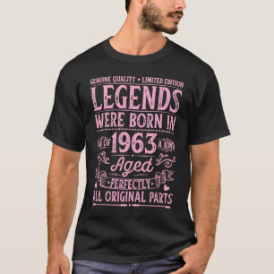 60th Birthday Legends Were Born In 1963 Retro Orig T-Shirt