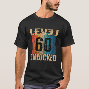 60Th Birthday Level Unlocked Vintage Retro T-Shirt