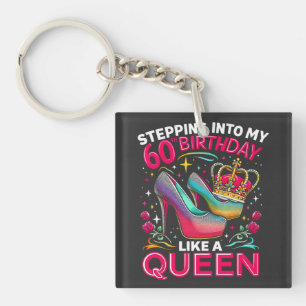 60th Birthday Like A Queen Happy 60 Years Women's Key Ring