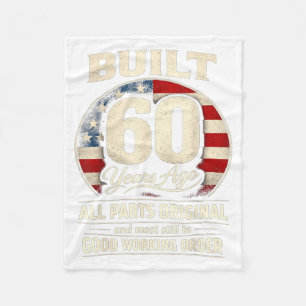 60th Birthday Man Woman Built 60 Years Ago Funny Fleece Blanket