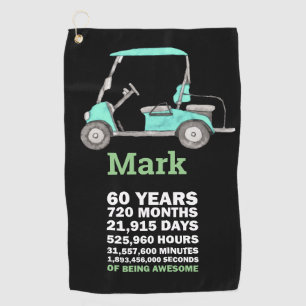  60th Birthday Mark 60 Years of Being Awesome   Golf Towel