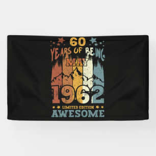 60th Birthday May 1962 60 Years Of Being Awesome Banner