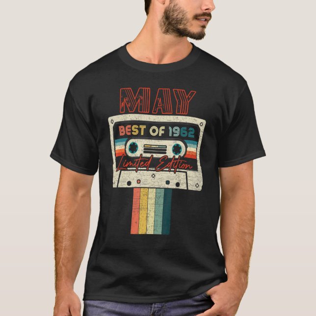 60th Birthday  May Best Of 1962 Cassette Tape T-Shirt (Front)