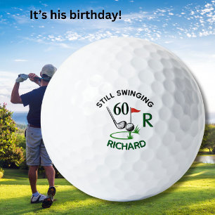 60th Birthday Men's Monogram Name Golf Balls
