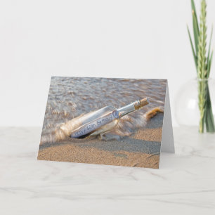 60th birthday message in a bottle card