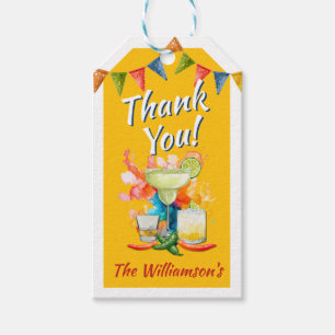 60th Birthday Mexican Fiesta Thank You Gift Tags