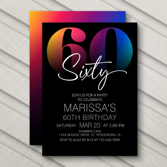60th Birthday Modern Invitation (Creator Uploaded)